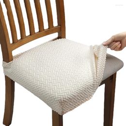 Chair Covers Plaid Jacquard Cushion Cover Solid Elastic El Home Dining Slipcover Office Seat