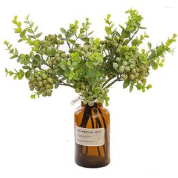 Decorative Flowers Berry Grass Wedding Artificial Flower Fake Handicraft Green Plant Garden Decoration