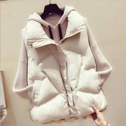 Women's Vests 2024 Stand-up Collar Winter Vest Short Down Cotton Loose Sleeveless Bread Chaleco Punto Mujer