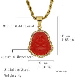 Green Chanells Mishap Jade Jewellery Laughing Buddha Pendant Chain Necklace for Women Stainless Steel 18k Gold Plated Amulet Accessories Mothers Day Gift Luxury 633