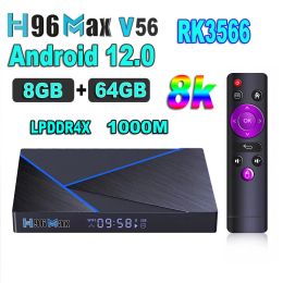 Box H96 Max V56 Android 12 TV Box Rockchip RK3566 8K 2.4G 5G Wifi 8GB 64B 32GB 2GB16GB BT5.0 H.265 Global Media Player Receiver