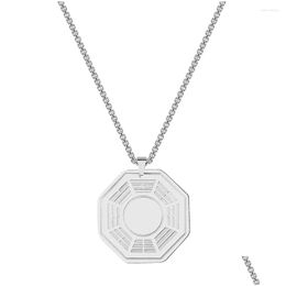 Pendant Necklaces Stainless Steel Yin And Yang Neckalce For Men Buddhism Sanskrit Yoga Necklace Women Talisman Jewelry Drop Delivery P Otzy2