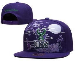 American Basketball "Bucks" Snapback Hats 32 Teams Luxury Designer Finals Champions Locker Room Casquette Sports Hat Strapback Snap Back Adjustable Cap a8