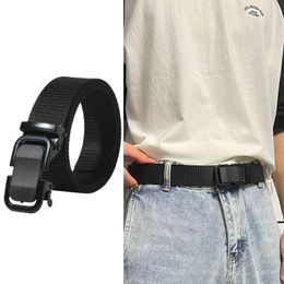 Belts Luxury Design Nylon Braided Belt Business Versatile Casual Canvas Strap Automatic Buckle Waistband