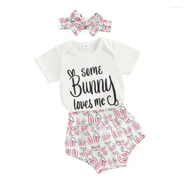 Clothing Sets Baby Girl Easter Outfit Born Romper Shorts Set Cute Infant T Shirt Tail Suit Toddler Summer Clothes