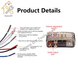 Automotive Audio Converter 12V RCA Stereo High-low Adjustable Converter Adapter Speaker Level Converter Car Accessories