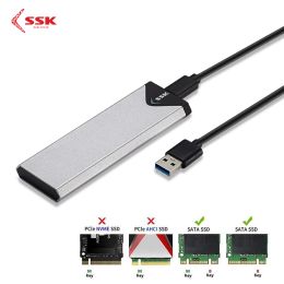 Enclosure SSK SHEC320 Aluminum USB 3.1 to M.2 NGFF SSD Enclosure Adapter External SATA Based M.2 Solid State Hard Drive Enclosure