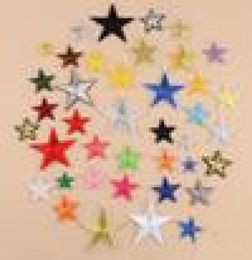 10pcs fabric iron on appliques with glue back craft yellow red pentagram star for whole8662795