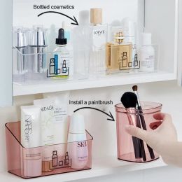 1PC Mirror Cabinet Storage Box Cosmetics Bathroom Lipstick Skincare Products Bathroom Tabletop Storage Shelf