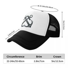 Nautical Anchor Trucker Hat for Men Women Personalized Adjustable Adult Sailor Adventure Baseball Cap Hip Hop Snapback Caps