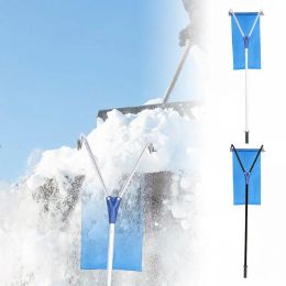 Extendable Snows Removal System Handle Adjustable Length Cleaning Tool Cloth Adjustable Slip-proof Rod Roof Rake For Removing