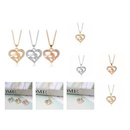 Pendant Necklaces Pendants Jewellery Diamond Peach Heart Mothers Day Gift Family Daughter Sister Crystal Necklace Drop Delivery 2021 Otm5O