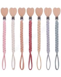 Baby Handmade Weave Pacifier Chain Beech Wood Clips Cotton Nipple Holder for Baby Nursing Leash Strap Dummy Clip Accessory8257080