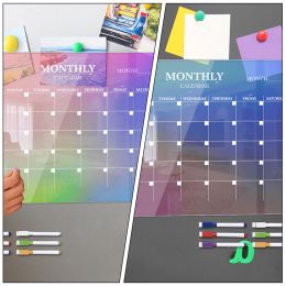 Magnetic Writing Board Monthly Whiteboard Refrigerator Fridge Dry Erase Calendar Colored Wall Erasable Planner