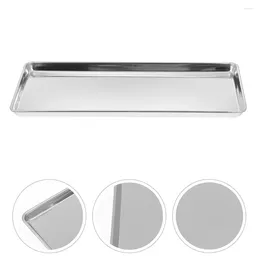 Decorative Figurines Stainless Steel Rice Noodle Dish Steak Plate Household Food Bakeware Barbecue Rectangular