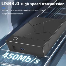 TISHRIC 3.5 Inch USB 3.0 to SATA Port SATA Hard Drive Case SSD Hard Drive Enclosure External Solid State Hard Disk Box HDD Case