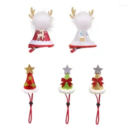 Dog Apparel Funny Santa Hat With Hairpin Pet Headwear Po Props For Cats And Dogs