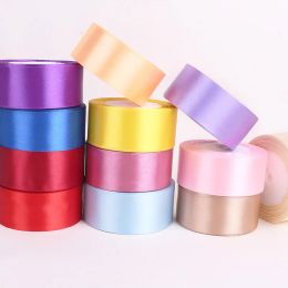 6/10/15/20/25/40/50mm Satin Ribbons DIY Crafts Supplies Wine Red Orange Yellow Green Blue Purple Black Gray Gold White Ribbons