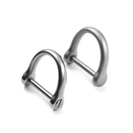 Titanium Alloy Horseshoe Buckles Carabiner D Bow Staples Shackle Key Ring Keychain Hook Buckles Outdoor Bracelet Buckle Tools