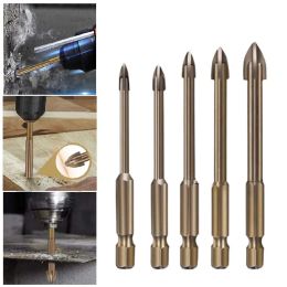 Cemented Carbide Cross Tile Glass Ceramic Drill Bit Hex Shank Efficient Professional Wall Drilling Tool Tile Hole Opener