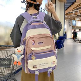 School Bags Middle For Girls Teenagers Student Backpack Women Korean Bagpack Nylon Schoolbag