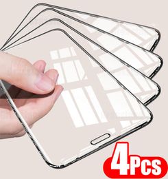 4Pcs Full Cover Tempered Glass For iPhone 11 12 13 Pro Max Screen Protector Xs XR 6 7 8Plus Protective Film7044791