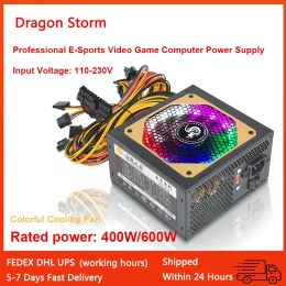 Supplies ATX 400W 600W 110230V RGB 12V PC PSU 150*140*85MM Professional ESports Video Game Computer Power Supply