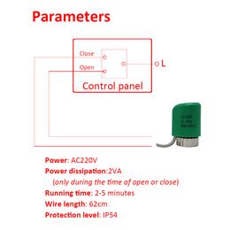 230V NO NC electric thermal actuator valve head for thermostat manifold underfloor heating radiator normally opened closed