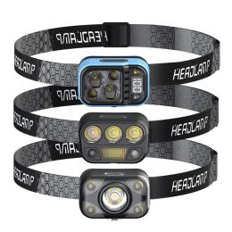 Multi-light Source Headlamp Lightweight Portable LED Head Lamps USB Rechargeable Headlight 5 Light Modes Life Waterproof Lamp