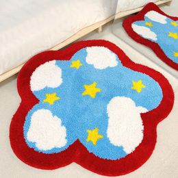 Carpets Cute Star Carpet In The Bedroom Furry Mat Irregular Clouds Rug For Nursery Children Room Decor