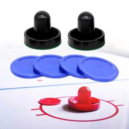 Air Hockey Slider Game Tables Pusher for Air Hockey Accessories Family Game 2Pcs Air Hockey Pushers and 4Pcs Air Hockey Pucks