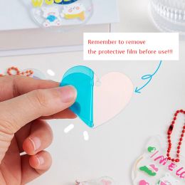 10pcs Acrylic Anime Sticker Base Disc Keychain Charms Clear Gradient Diy Crafts Heart Flower Frame Pendant For Jewelry Make