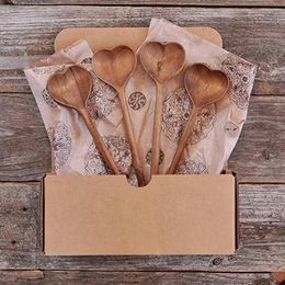 Spoons Soup Spoon Heat Resistance Heart-shaped Mixing Circular Arc Serving Wooden El Supply