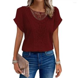 Women's Blouses Lightweight Women Tops Stylish Spring Summer T-shirt Collection O-neck Short Sleeve Pullover Solid For Everyday