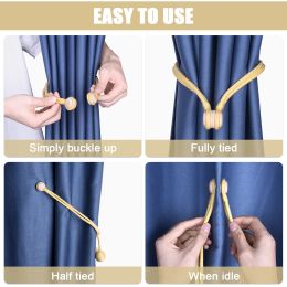 Magnetic Curtain Tiebacks clip holder Window Holdback with Magnet Curtain Buckle Blackout Living Home Room Bedroom Decoration
