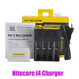 Authentic Nitecore New I4 Charger Digicharger LCD Display Battery Intelligent 4 Slots Charge for IMR 18650 20700 21700 Universal Li-ion Battery Chargers Genuine