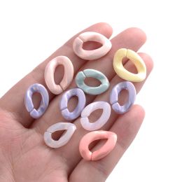 100pcs 11x16mm Shiny Acrylic Chain Beads Twister Oval Glitter Open Ring Beads For Jewellery Making DIY Bracelet Sunglasses Link