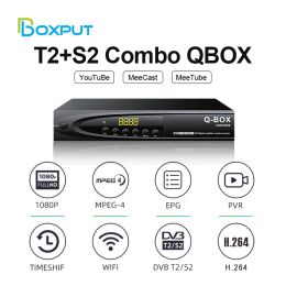 Box DVB T2 S2 Combo QBOX Satellite TV Receiver H264 Best DIGITAL TV Decoder 1080P FullHD DVB MP3 PLAY PVR EPG T2 DVB S2 Set Top Box