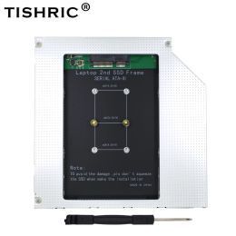 Enclosure TISHRIC Universal Aluminum 2nd HDD Caddy12.7mm SATA 3.0 Optibay Hard Disk Drive Case Enclosure DVD Adapter 2.5 SSD 2TB MSATA