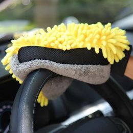 1-4Pcs Double-faced Car Wash Microfiber Chenille Gloves Thick Car Cleaning Mitt Wax Detailing Brush Glove Car Care Accessories
