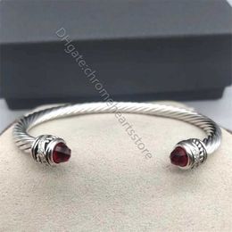 Bracelets Men hook Silver Fashion Women Twisted Charm Bracelet Cuff 5MM Bangle Wire Woman Designer Cable Jewelry Exquisite Accessories Top Trending gifts 84RC