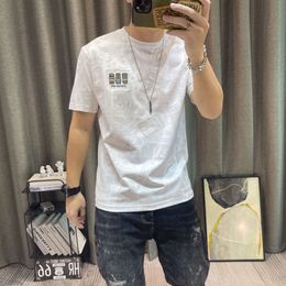 Short Sleeved T-shirt for Men in the Summer of 2024, New Men's Full Body Cartoon Print, Slim Fit Half Sleeved Cotton T-shirt, Pure Cotton Top