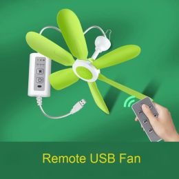 Gadgets DC5V 5W USB Adjustable Remote Control Timing Camping Fan 3 Gears Tent Ceiling Fan for Home Outdoor Bed