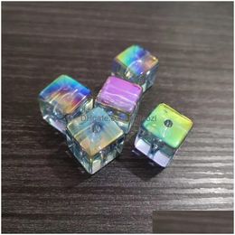 Alloy Beads Wholesale 16Mmx16Mmx16Mm 100Pcs/Bag Plated Uv Ab Transparent Cube For Fashion Diy/Hand Made Design Drop Delivery Jewellery Dhavv