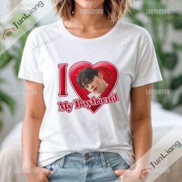 I Love My Boyfriend Cha Eun Woo T-shirts for Women Tops Short Sleeved T-shirt Y2k Clothing Goth Clothes Kpop Streetwear Harajuku