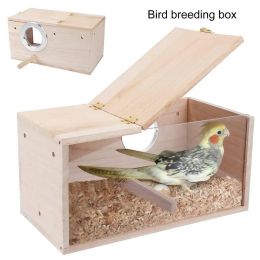 1 Set Bird Breeding Box Transparent Bird Parrot Parakeet Cockatiel House Bird Box Nesting Parakeet Cage Houses Garden Supplies