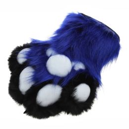 Wolf Dog Foxes Paw Claw Gloves Costume Accessories Cosplays Animal Furry Plush Full Finger Mittens Fursuit for Adults