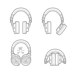 Original Audio-Technica ATH-M50x Professional Monitor Headphones Closed-back Dynamic Over-ear Headsets HiFi Foldable Earphones