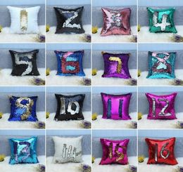 32 Colours Glitter Sequin Pillowcase Mermaid Cushion Cover Pillow Magical Throw Pillow Case Home Decorative Car Sofa Pillowcase3598470