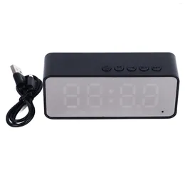 Wall Clocks Mirror Alarm Clock Bluetooth Speaker Rechargeable Digital For Bedroom Living